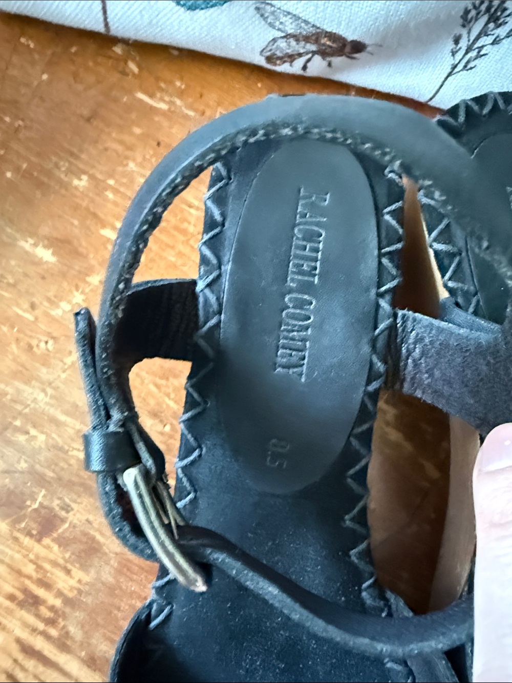 Rachel Comey Black Leather buckle sandals with Wooden Heel 8.5 - Picture 2 of 6